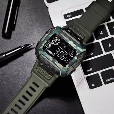 Waterproof Multifunction Electronic Watch Square Retro Resin Strap_PUSHOPPER