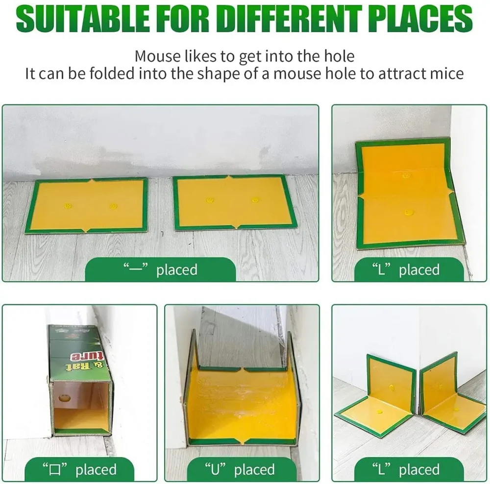 Mouse Glue Boards Strongly Adhesive Rat Traps Mice Traps Sticky Boards Pest Snare Catcher Pad For Home Office Garden Cockroach_PUSHOPPER