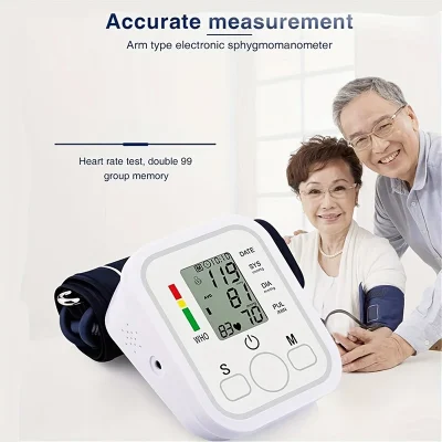 Portable Blood Pressure Monitor Medical Tensiometer Upper Arm Automatic Digital BP Machine Pulse Heart Rate Monitor_PUSHOPPER