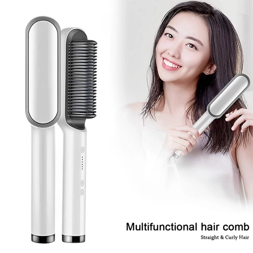 Hair Straighten Brush - Original 909 - Hair Brush For Girls Comb Style - Brush Multi Color - Image 3