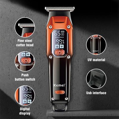 Kemei KM-658 Hair clipper Cord or Cordless Use Hair Trimmer Barber Professional Rechargeable Electric Hair Cutting Machine PUSHOPPER