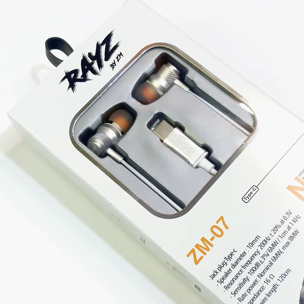 STEREO EARPHONE - TYPE - C RAYZ BY ZM METAL BODY_PUSHOPPER