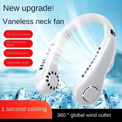 Rechargeable Portable Bladeless neck fans // 360° Cooling Personal Rechargeable Fan PUshopper