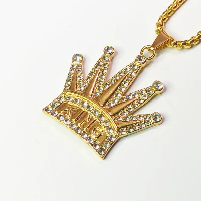 King Crown Pendant Necklace Titanium Steel_PUSHOPPER