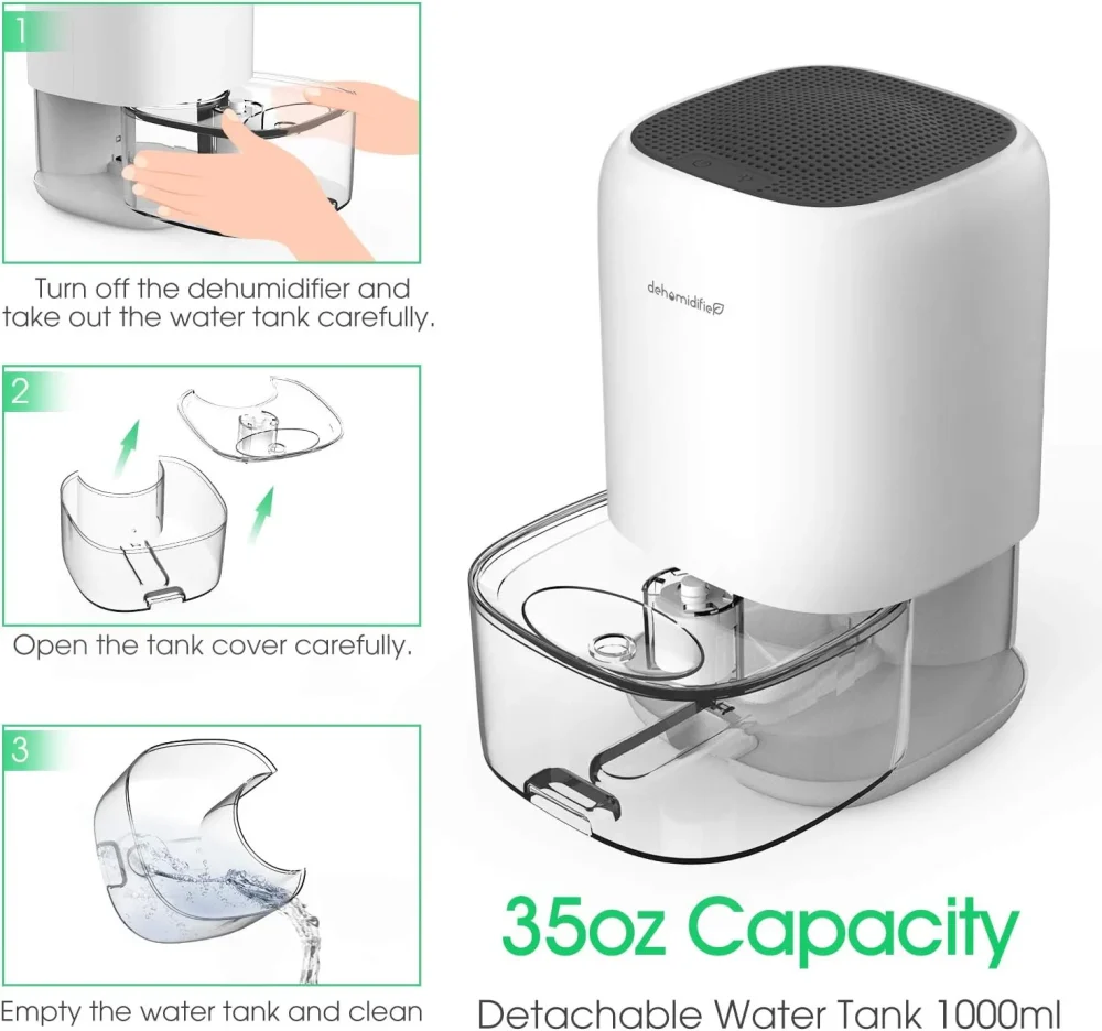 Dehumidifier - 1000ml Small Dehumidifier - Mini Electric Dehumidifier - Air Cleaner_PUSHOPPER